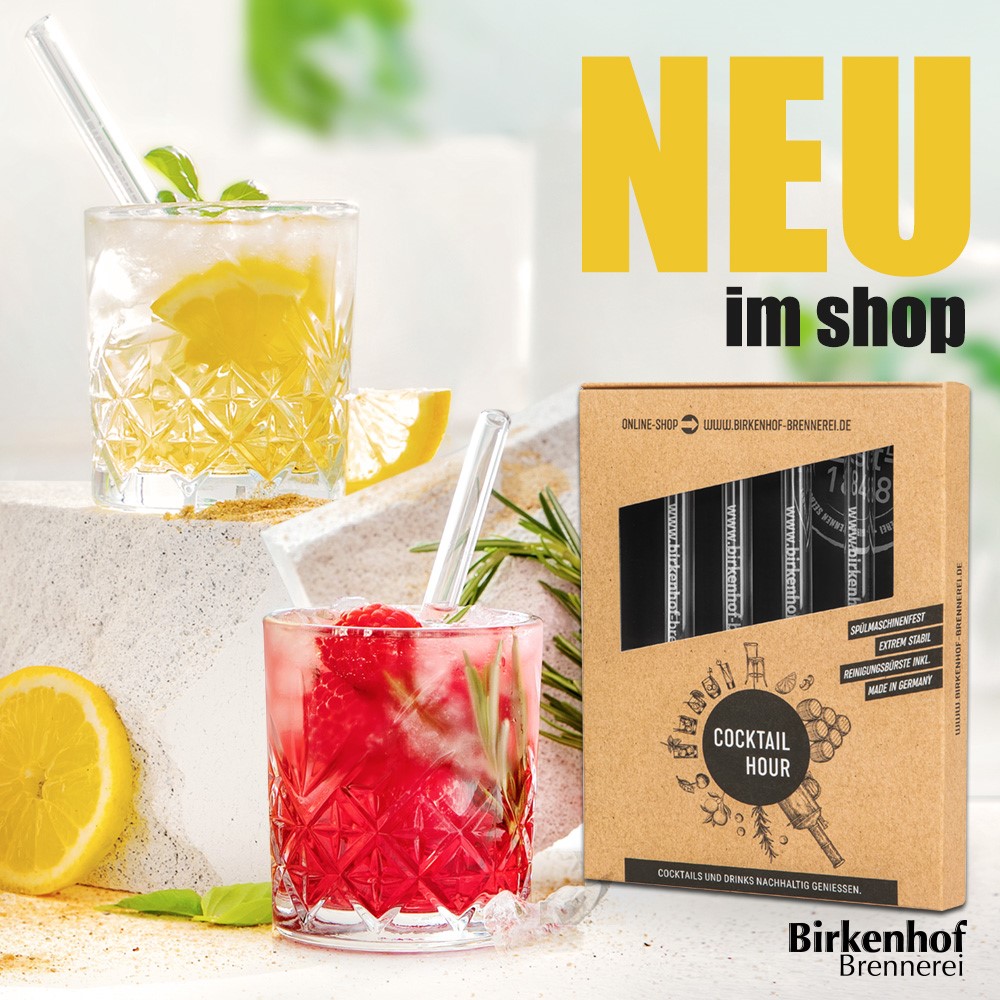 NEU IM SORTIMENT - Birkenhof Glas-Trinkhalme, 4er-Set