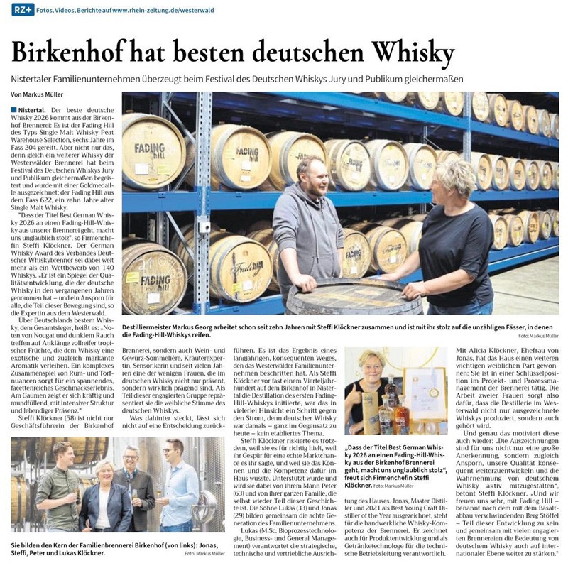 Birkenhof stellt den besten deutschen Whisky 2026